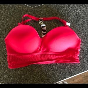 pink by victoria secret red bra
